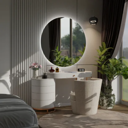 Apvalus LED Apšviestas Veidrodis – Modelis Bali