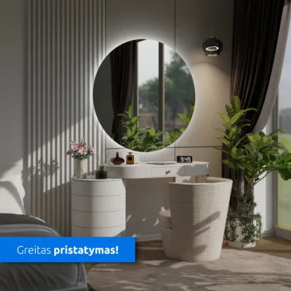 Apvalus LED Apšviestas Veidrodis – Modelis Bali