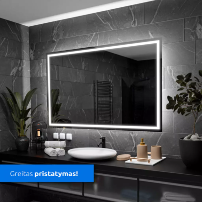 Stačiakampis LED Apšviestas Veidrodis – Modelis Atlanta