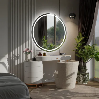 Apvalus LED Apšviestas Veidrodis – Modelis London