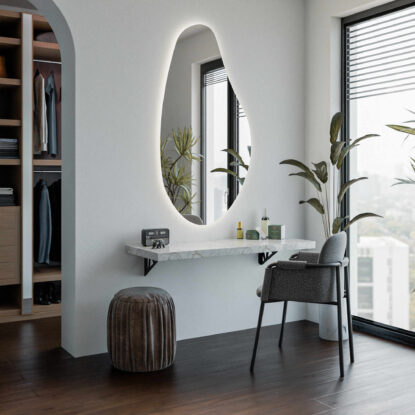 Dekoratyvinis netaisyklingas veidrodis su LED apšvietimu vertikalus - Dakar