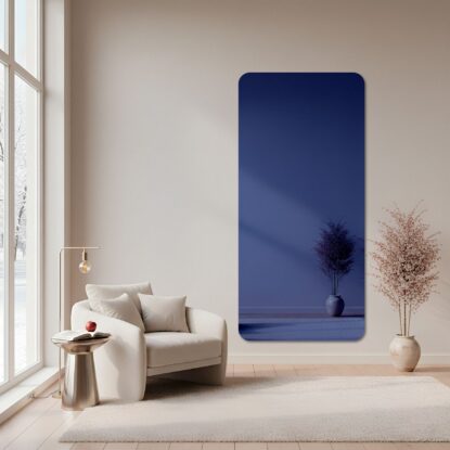 Stačiakampis veidrodis su užapvalintais kampais – mėlynas